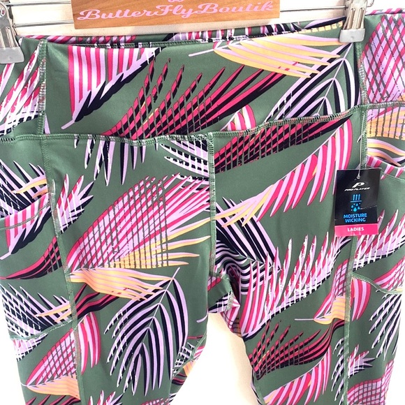 (A56) Pro Player Tropical Night Dark Ivy Ladies Leggings, Size Large, NWT - Picture 2 of 11